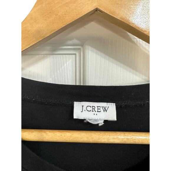 J.crew factory women's black short sleeve slit tee dress size M - Picture 2 of 5